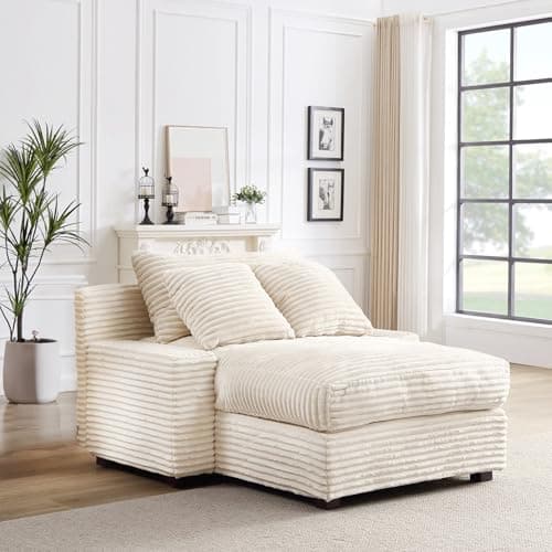 Oversized Corduroy Chaise Lounge Chair for Living Room or Bedroom
