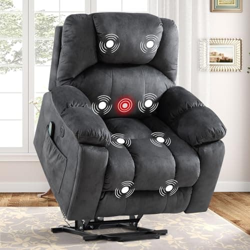 Phoenix Home Large Power Recliner with Massage & Heat, Brown