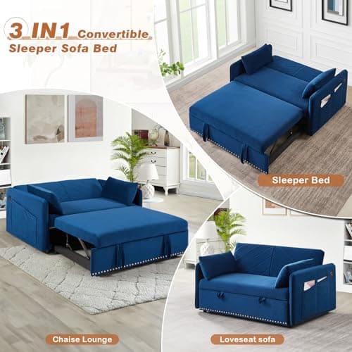 JEEOHEY 3 in 1 Convertible Sleeper Sofa Bed