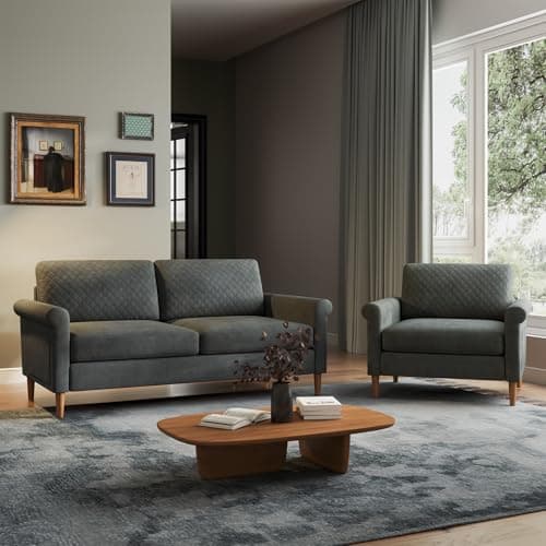 Vesgantti Mid Century Grey 65" Loveseat, Comfortable Living Room Sofa