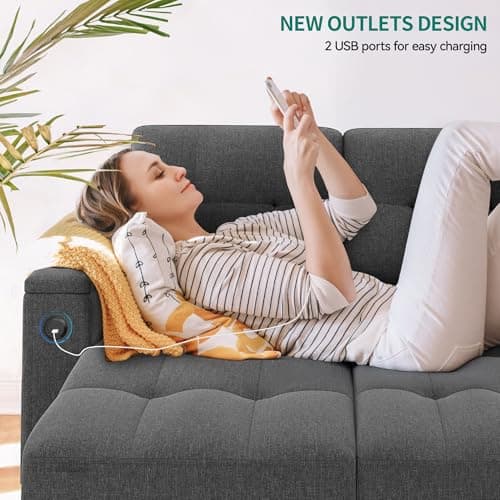 YITAHOME 4-Seat Dark Gray L-Shaped Sleeper Sofa with Storage Chaise