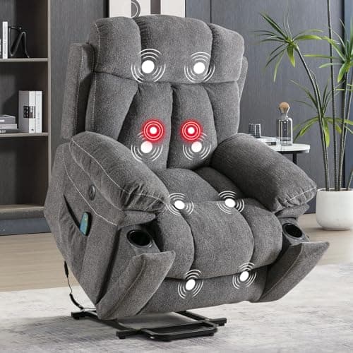 Phoenix Home Large Power Lift Recliner Chair for Elderly with Massage and Heat
Phoenix Home Large Overstuffed Recliner Chair with 2 Cup Holders and Side Pocket for Elderly
Phoenix Home Large Power Lift Recliner Chair with USB Port and Dark Gray Color
