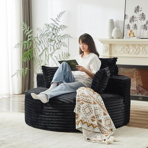 JEEOHEY Green Modern Round Accent Sofa Chair for Living Room