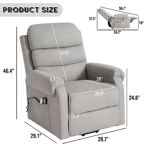 Power Lift Recliner Chair for Elderly with Heat and Massage