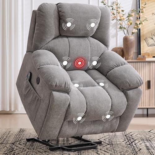 Phoenix Home Large Power Recliner with Massage & Heat, Brown