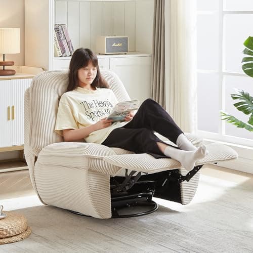 Swivel Rocking Recliner Chair for Adults in Grey
