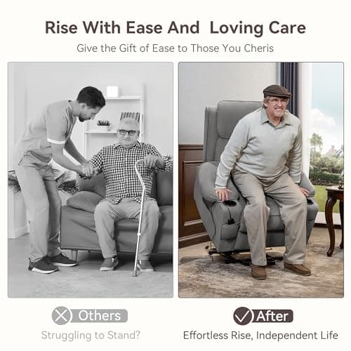 Power Lift Recliner for Elderly and Recovery, 90°-155° Adjustable Backrest, Gray