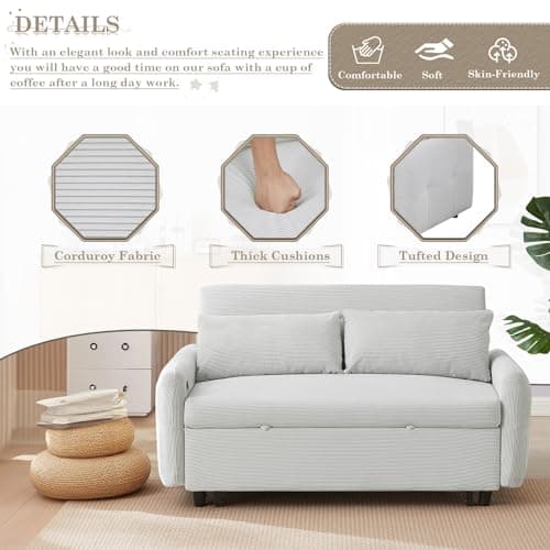 Convertible Sleeper Sofa Bed with USB&Type-C Port