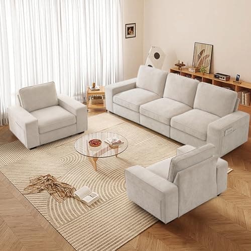 TEKAMON 45" Oversized Accent Chair with Storage & Wide Armrests