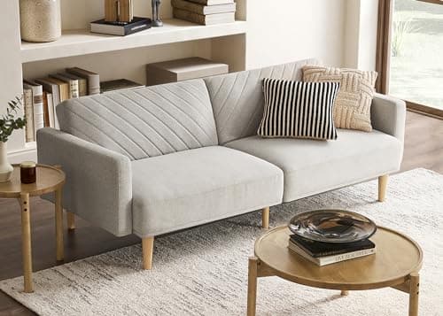 Mopio Mocha Brown Premium Velvet Futon Sofa Bed