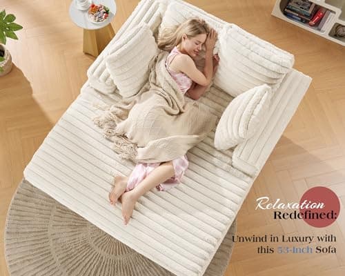 53 Inch Plush Chaise Lounge Sleeper Chair for Living Room