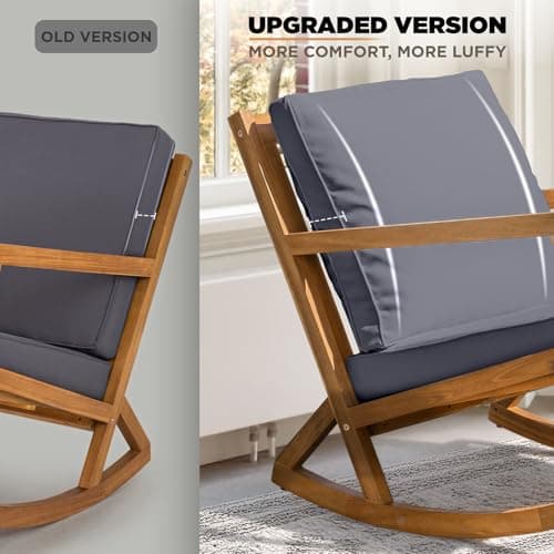 IDZO Premium Rocking Chair, 500lbs Capacity, Grey