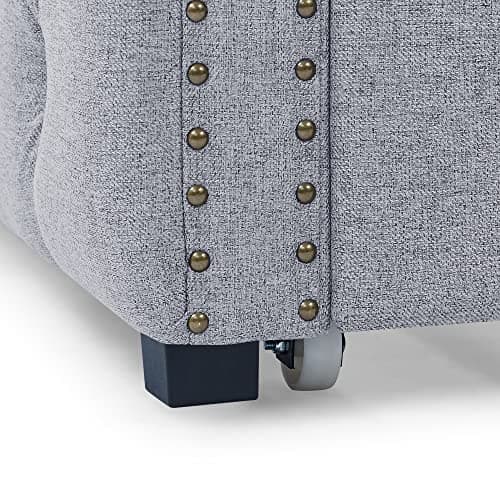 Modern Upholstered Daybed with Trundle for Teens - Light Grey