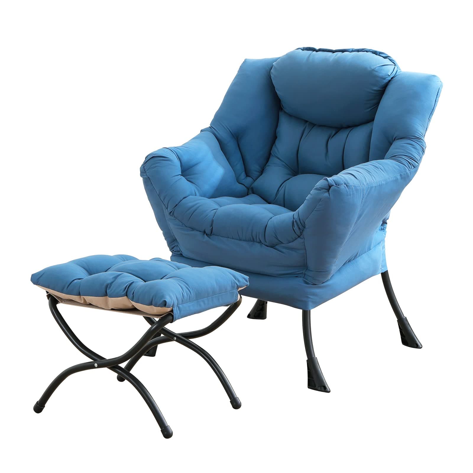 Lazy Chair with Ottoman, Modern Large Accent Lounge
