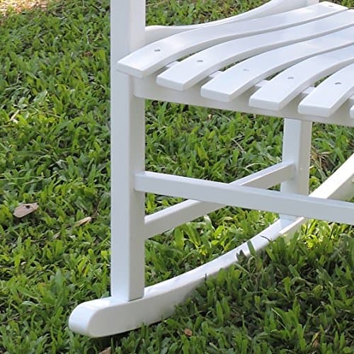 Acacia Wood White Porch Rocker/Rocking Chair
