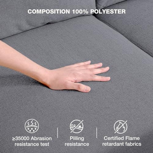 Novilla 57" Linen Fabric Loveseat Sofa, Grey for Living Room