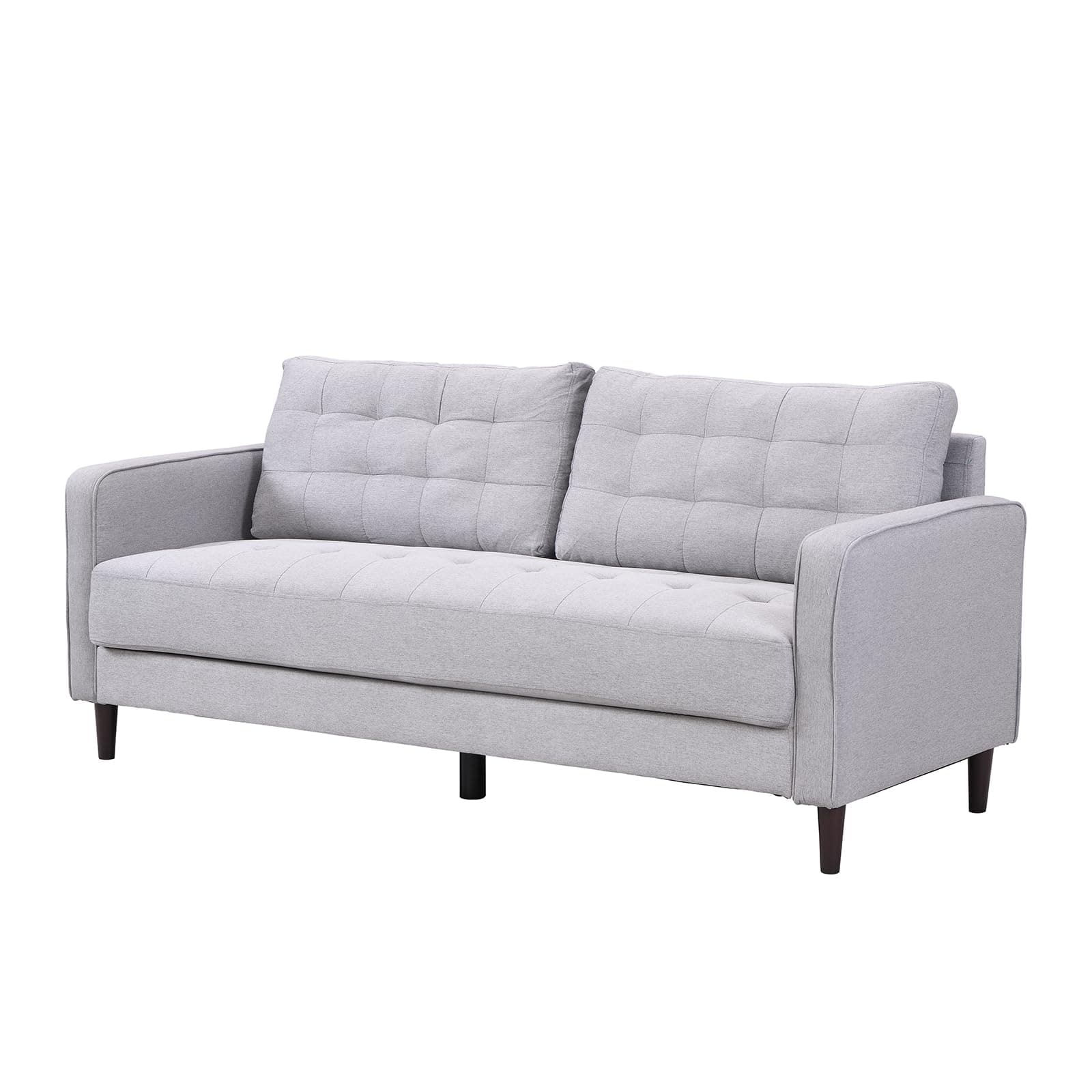 Comfy 3 Seater Sofa Couch with Solid Wood Leg (Grey)
