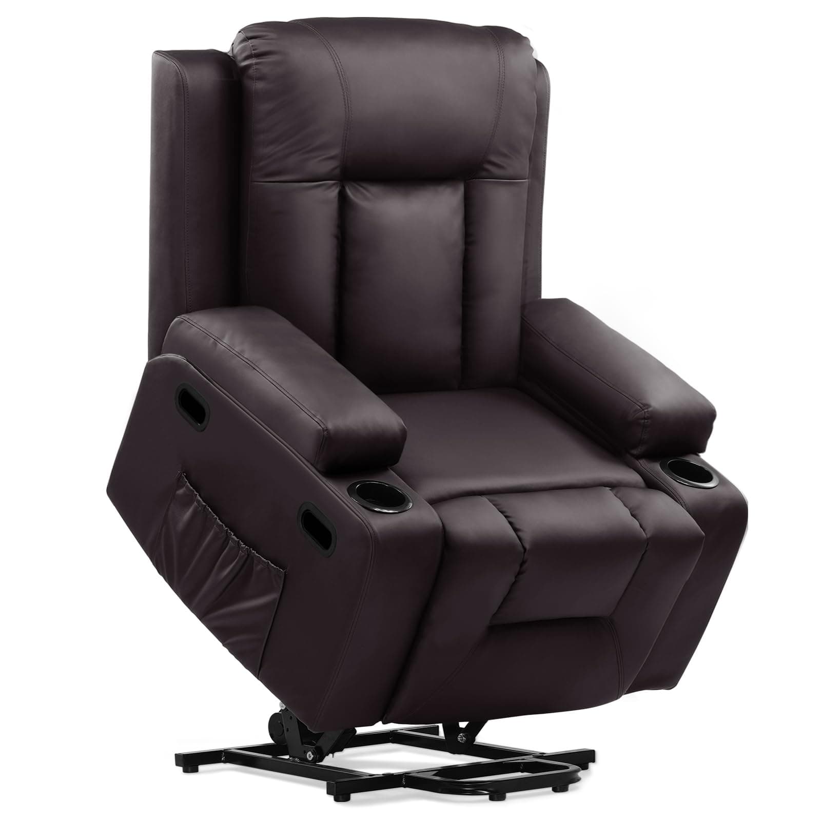 Power Lift Recliner Chair for Elderly and Adults Electric PU Leather with Massage & Heat