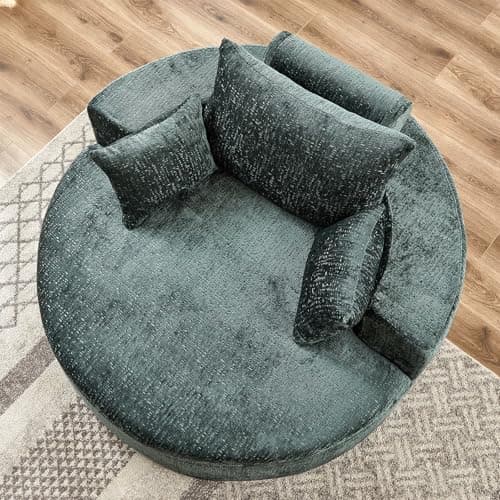 JEEOHEY Green Modern Round Accent Sofa Chair for Living Room