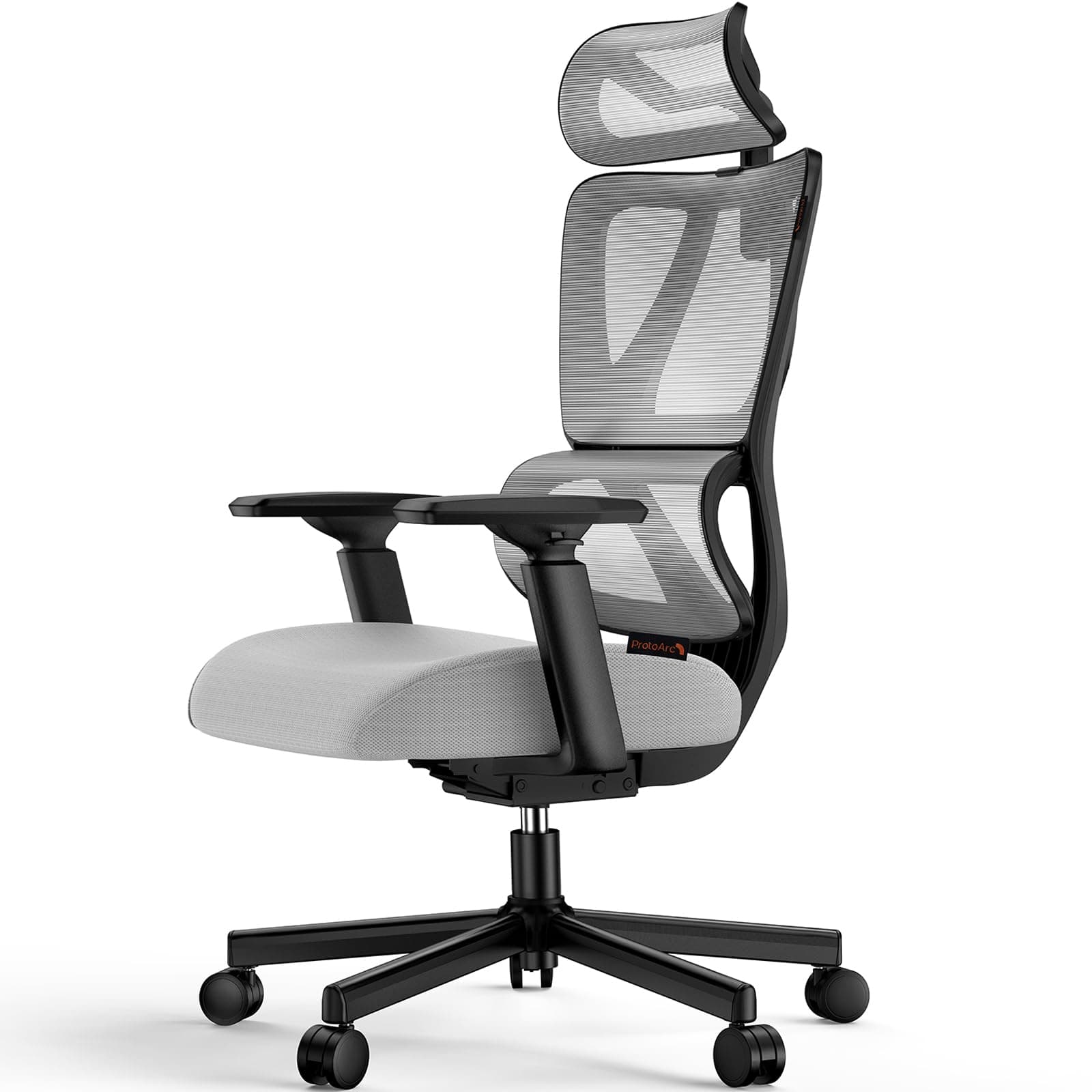 ProtoArc Ergonomic Office Chair EC100: Thick Cushion, Adaptive Lumbar Support, Mesh Design for Big and Tall Users, Grey