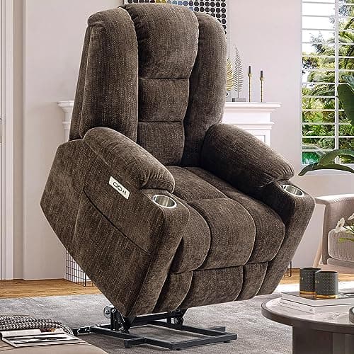 Midnight Blue Power Lift Recliner with Massage and Heat for Seniors