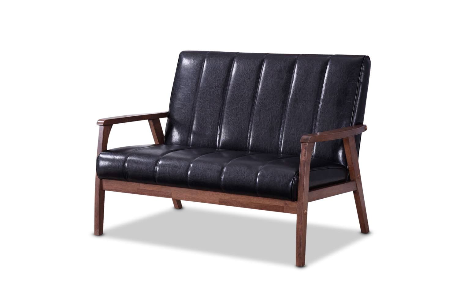 Baxton Studio BBT8011A2 Black Loveseat 29.45LX44.66WX31.59H