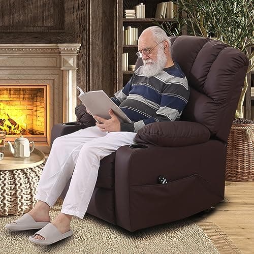 DURASPACE Power Lift Recliner for Elderly with Heat and Massage (Brown)  
DURASPACE Large Faux Leather Backrest Electric Lift Recliner for Seniors (Brown)  
DURASPACE Electric Lift Massage Recliner Chair with Heat (Brown)