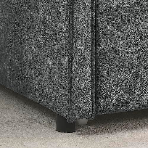 JEEOHEY Modern Tufted Velvet Daybed with Trundle, Twin Size, Grey