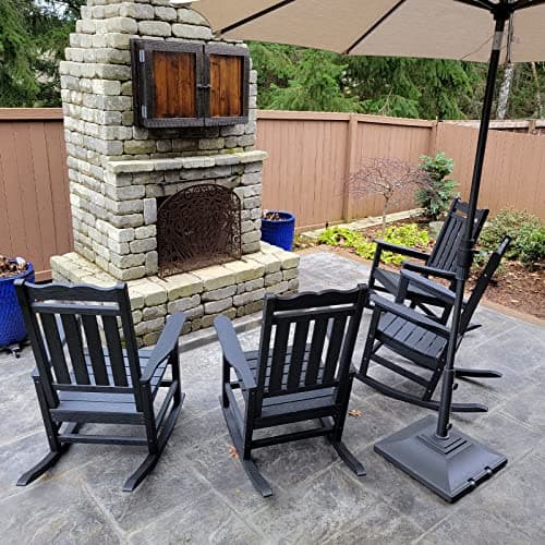 Stoog All-Weather Patio Rocking Chair, Black, 400 lbs Capacity