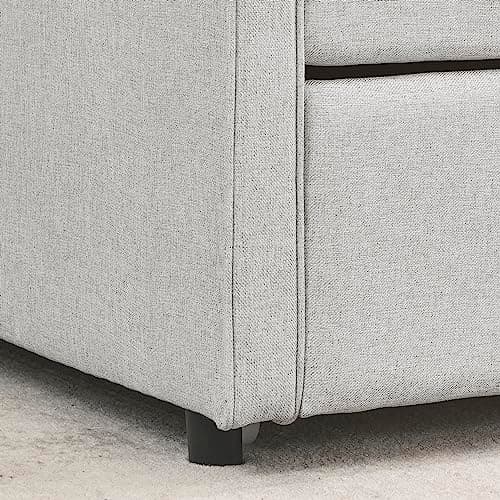 Modern Upholstered Daybed with Trundle for Twin Size, Beige Color