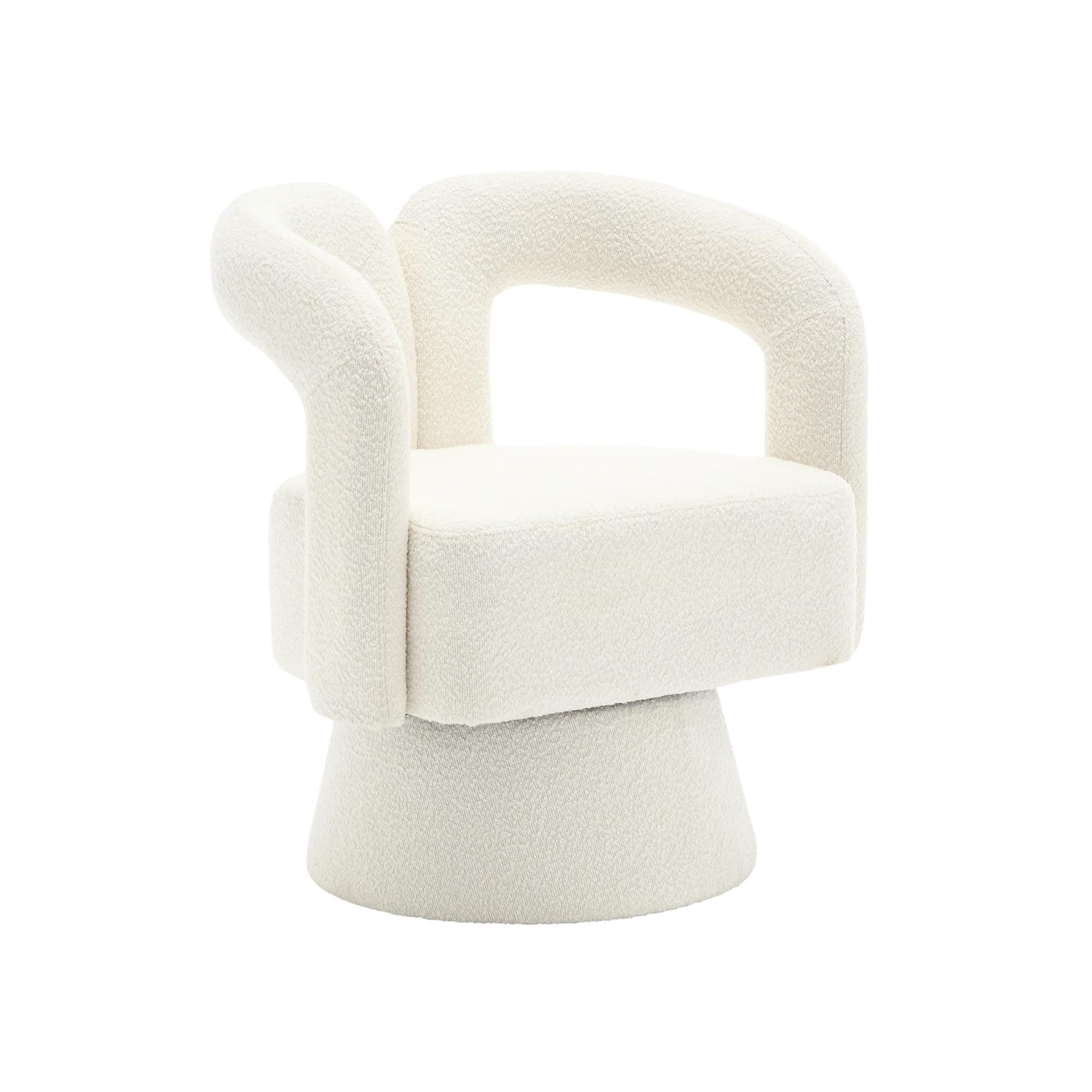 Modern Swivel Accent Chair - Beige, Mid-Century Inspired Living Room Chair