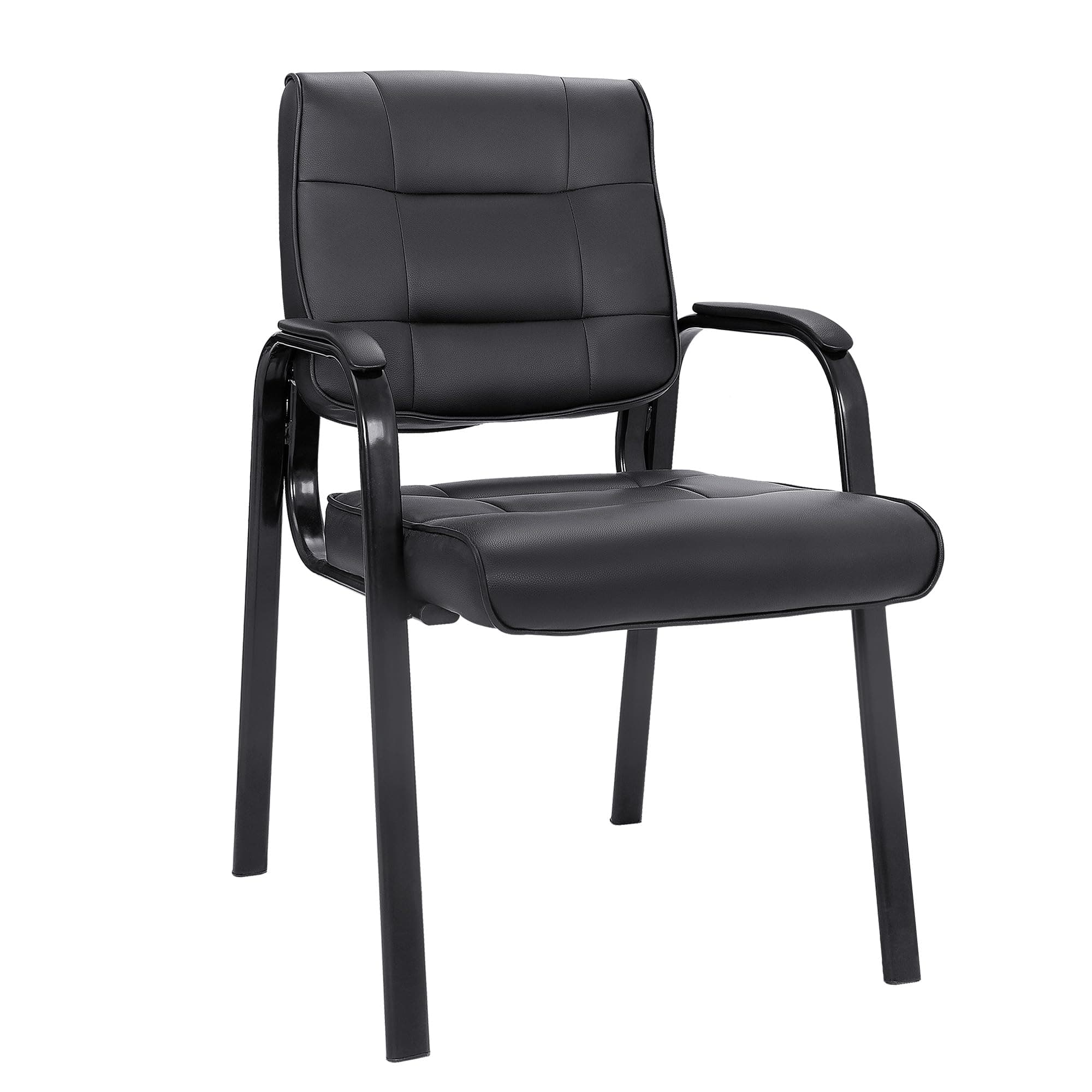 Bonded Leather Executive Guest Chair with Metal Frame for Home Office