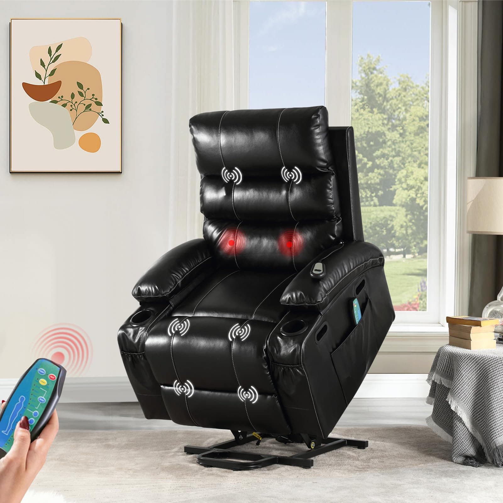 JEEOHEY Electric Power Lift Recliner Chair for Seniors with Massage & Heat, Large Single Sofa Perfect for Home Theater Seating(Black)  
JEEOHEY Electric Power Lift Recliner Chair with Side Pockets&Cup Holders for Adults(Black)  
JEEOHEY Power Lift Re