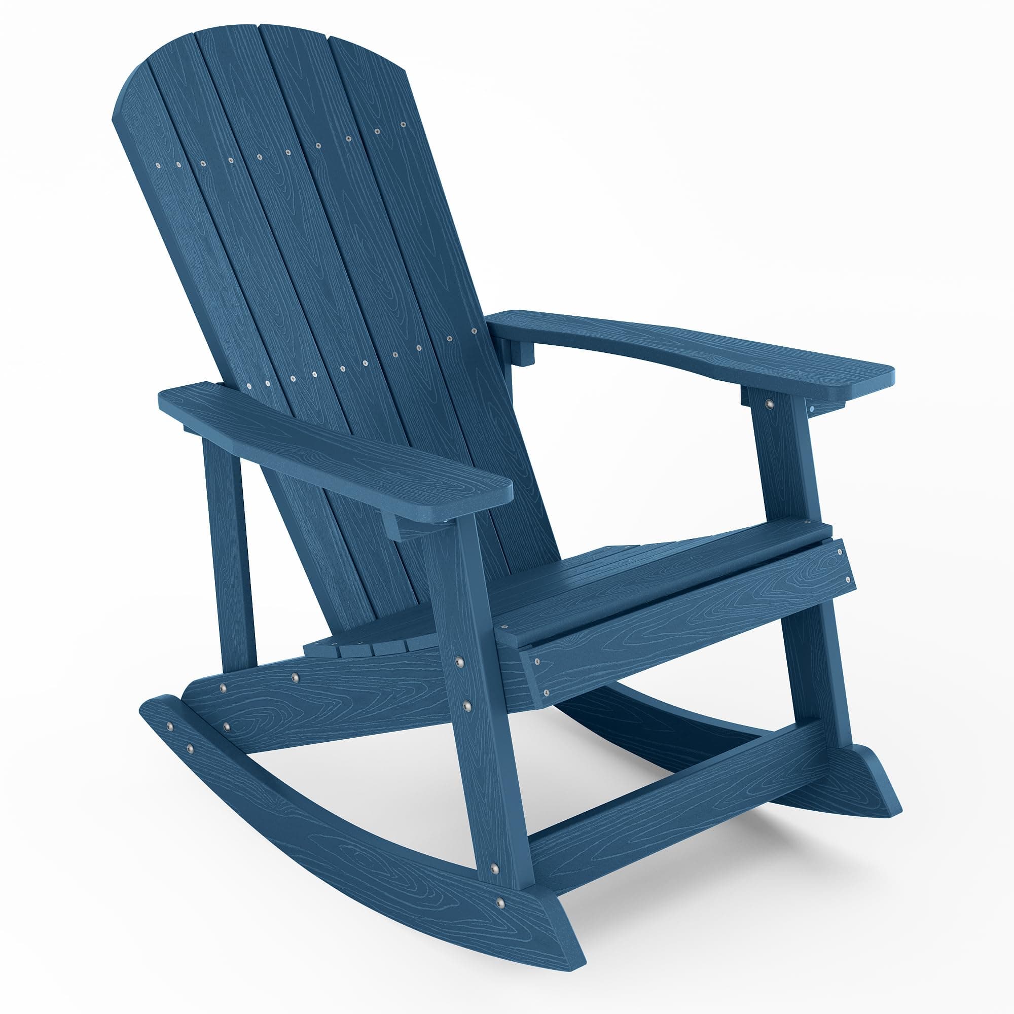 YEFU Outdoor Adirondack Rocking Chair in Navy Blue