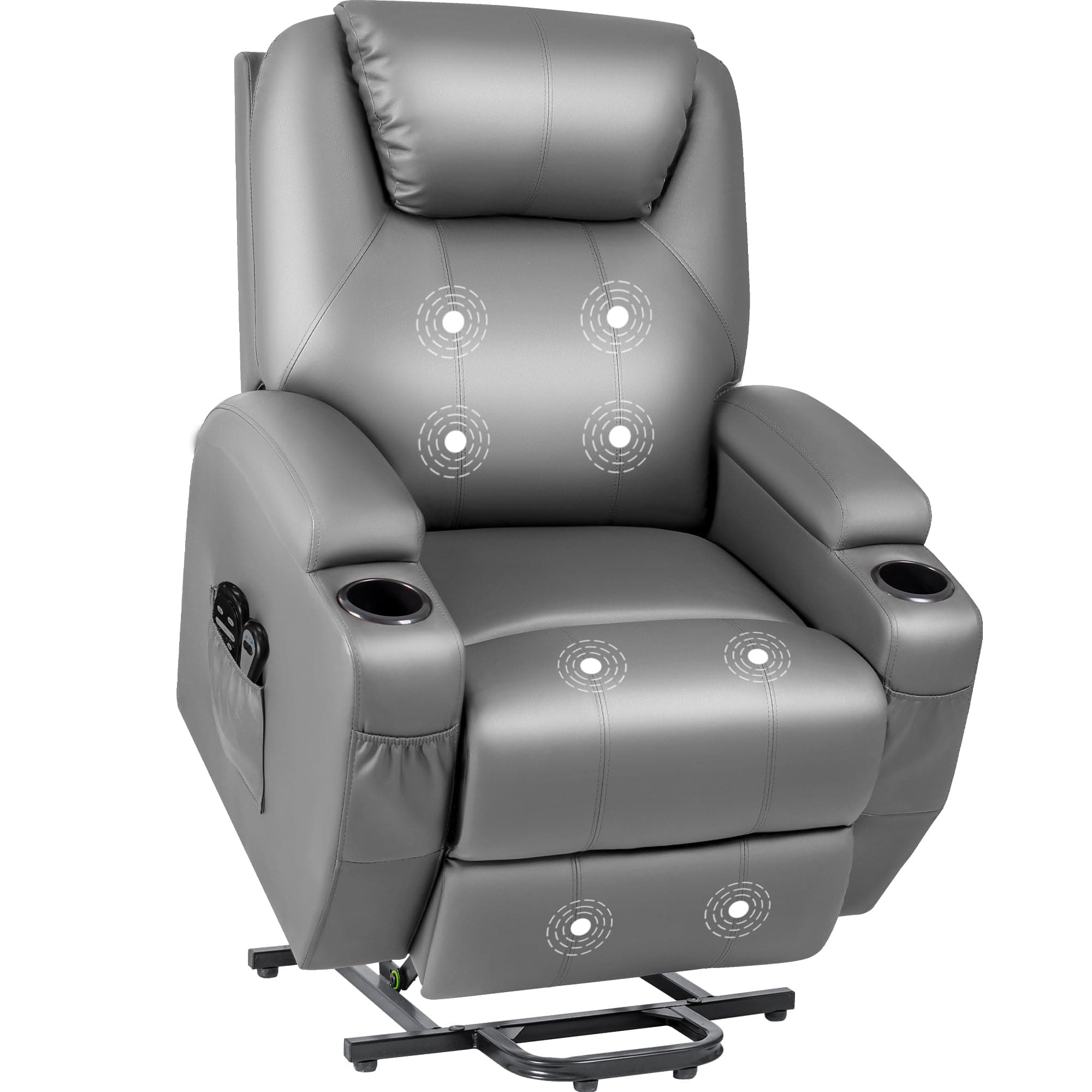 JUMMICO Power Lift Massage Recliner Chair for Elderly (Gray)