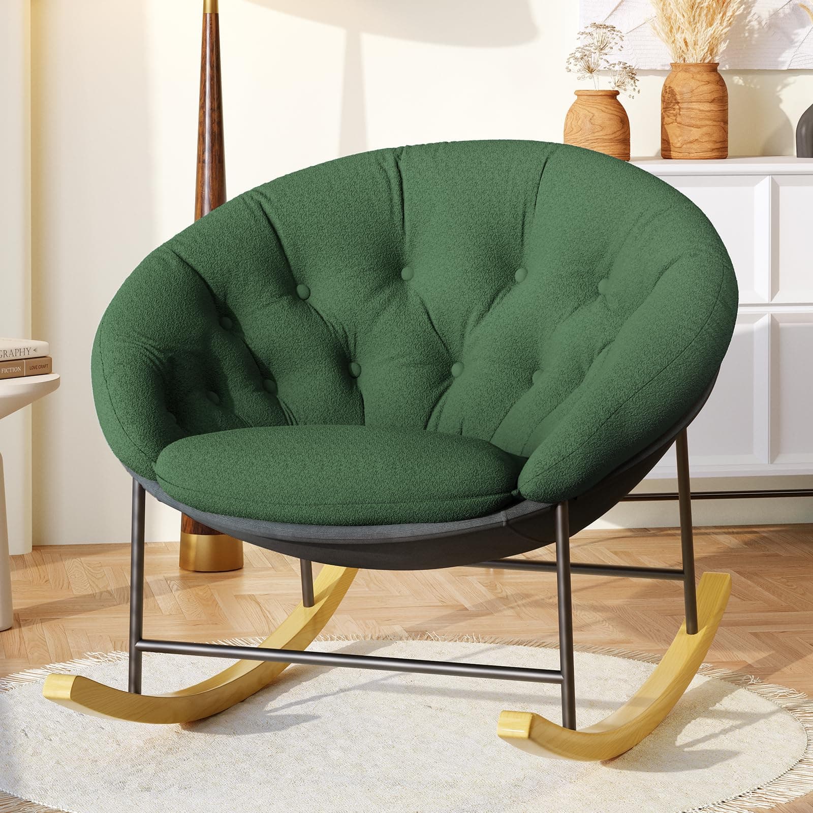 Modern, Oversized Rocking Chairs for Adults in Bedroom, Living Room, Apartment, or Patio