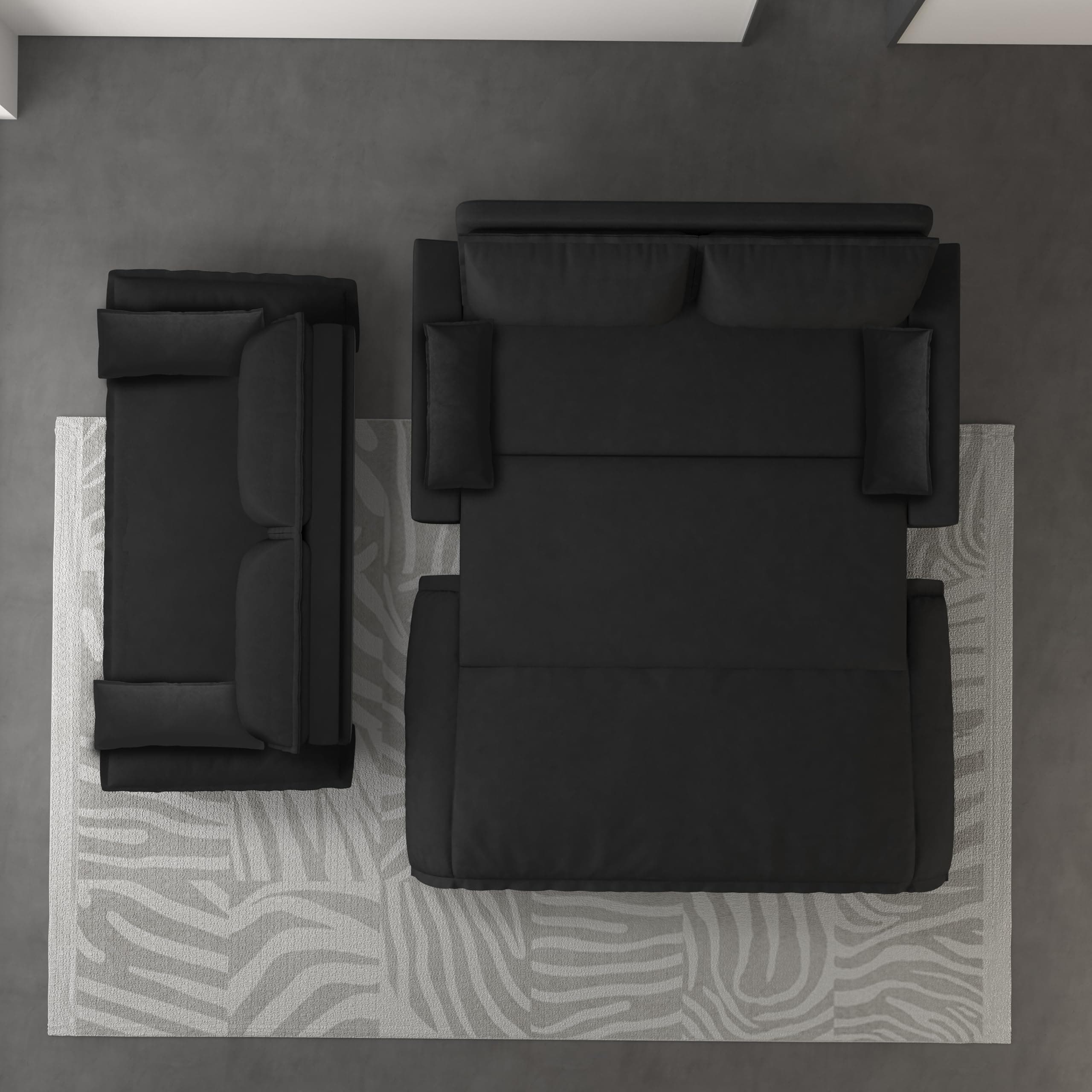 Modern Queen 3-in-1 Convertible Sleeper Couch Bed Velvet Daybed