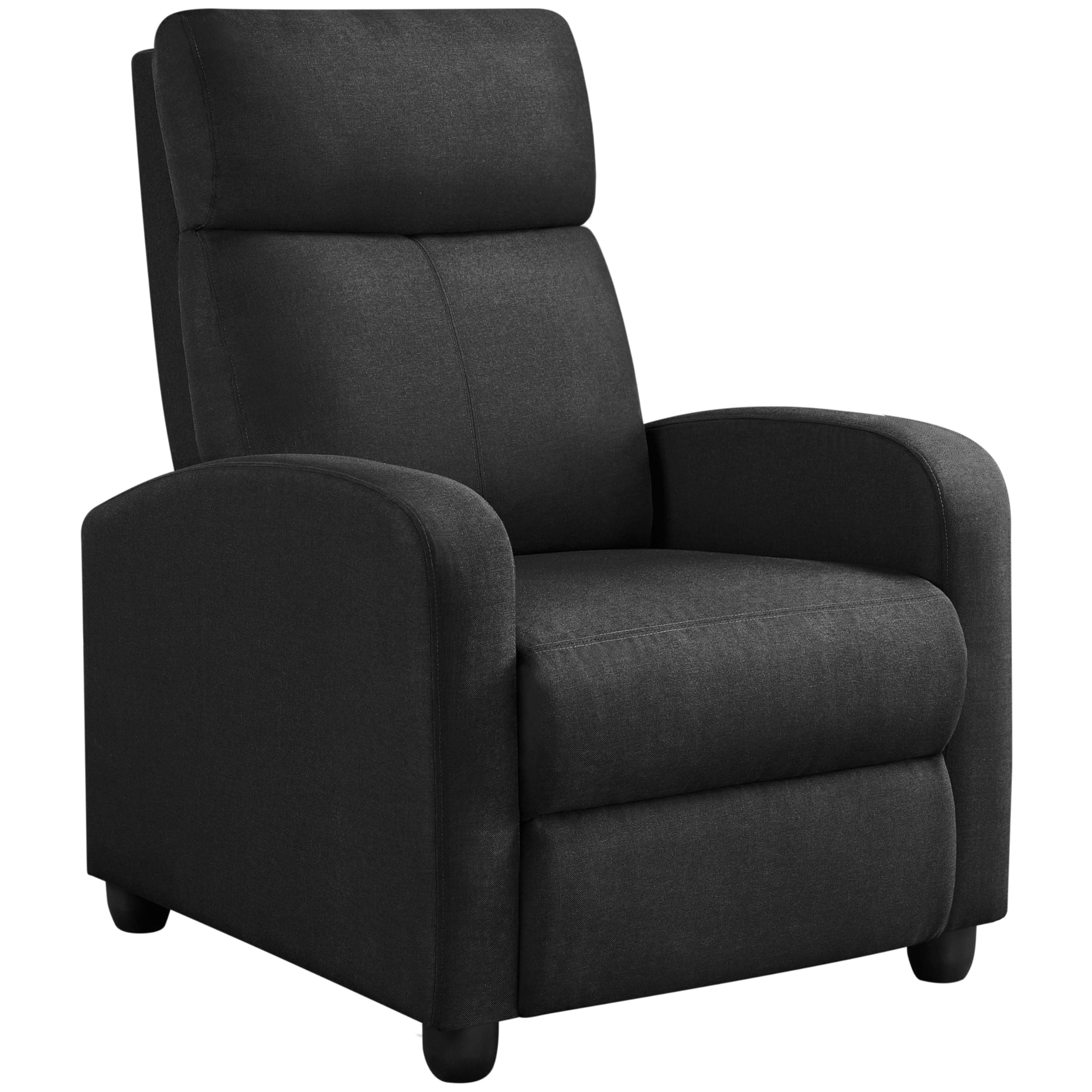 Modern Black Fabric Recliner Chair for Living Room