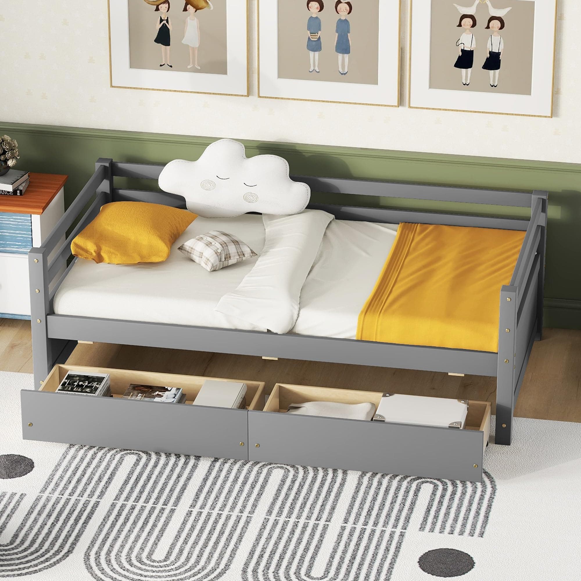 Bellemave Daybed with Storage Drawers - Gray