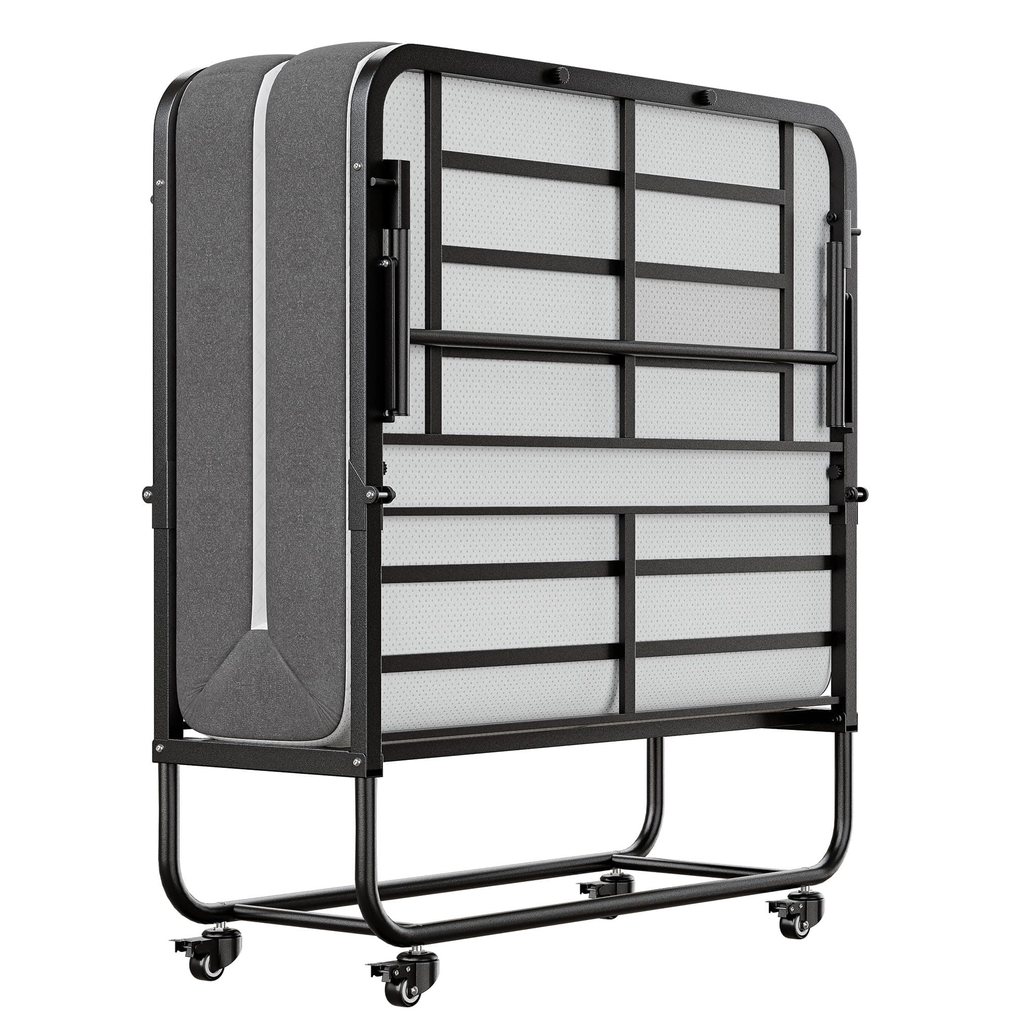 Portable Foldable Twin Folding Bed with Memory Foam Mattress for Adults