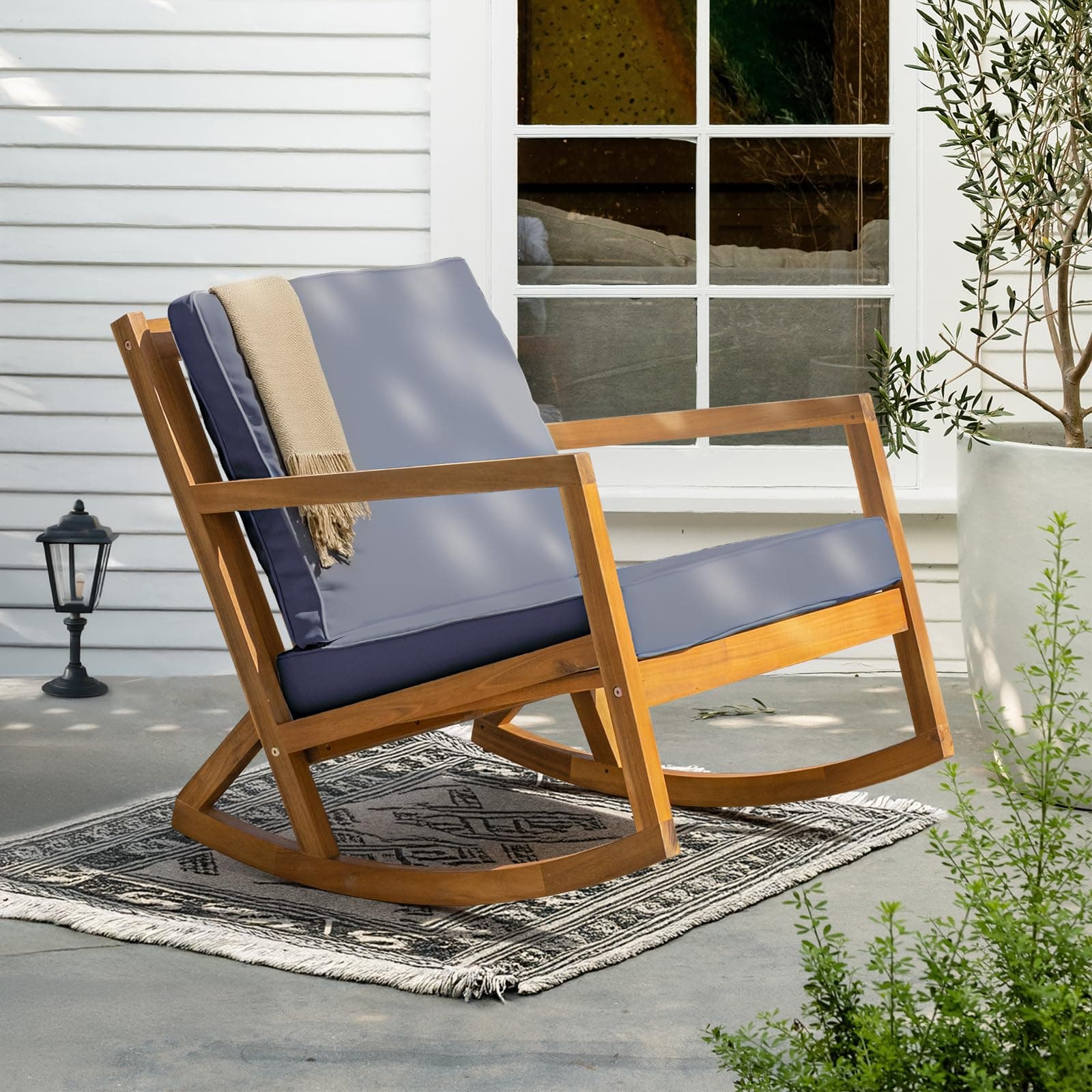 IDZO Premium Rocking Chair, 500lbs Capacity, Grey