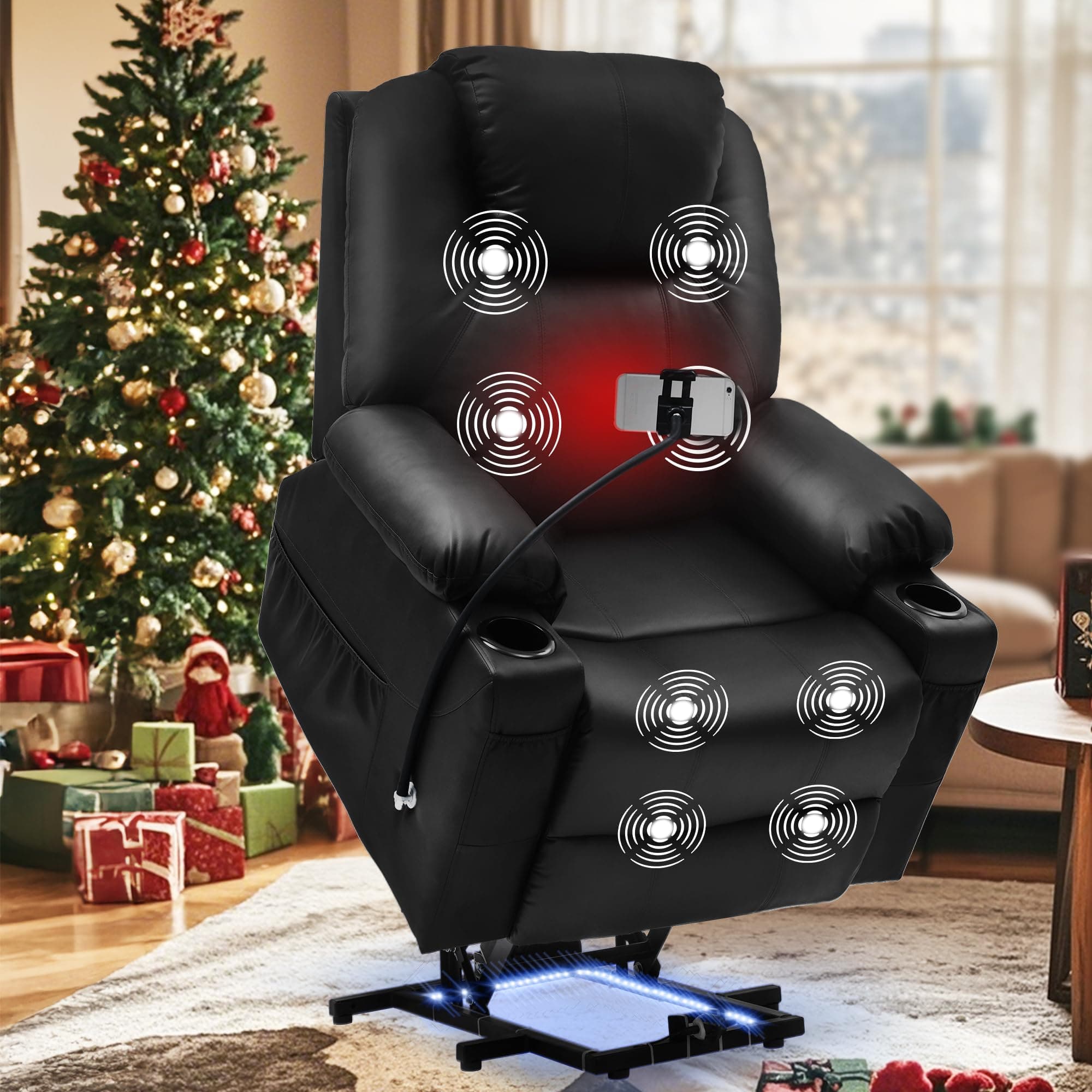 YITAHOME Electric Recliner Chair with Phone Stand & Massage Black