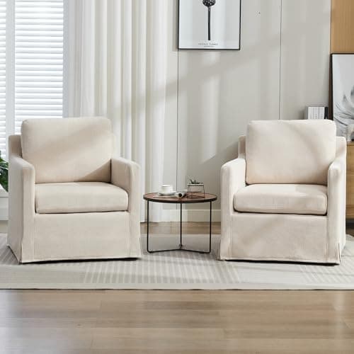 Light Gray Wavy Chenille 30.7" Swivel Living Room Chair
