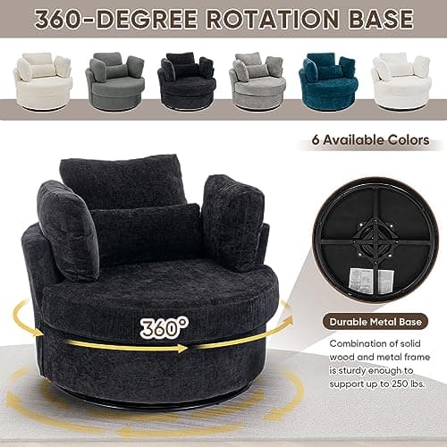 Modern Swivel Barrel Accent Chair for Nursery, Living Room, Office, Bedroom, Hotel