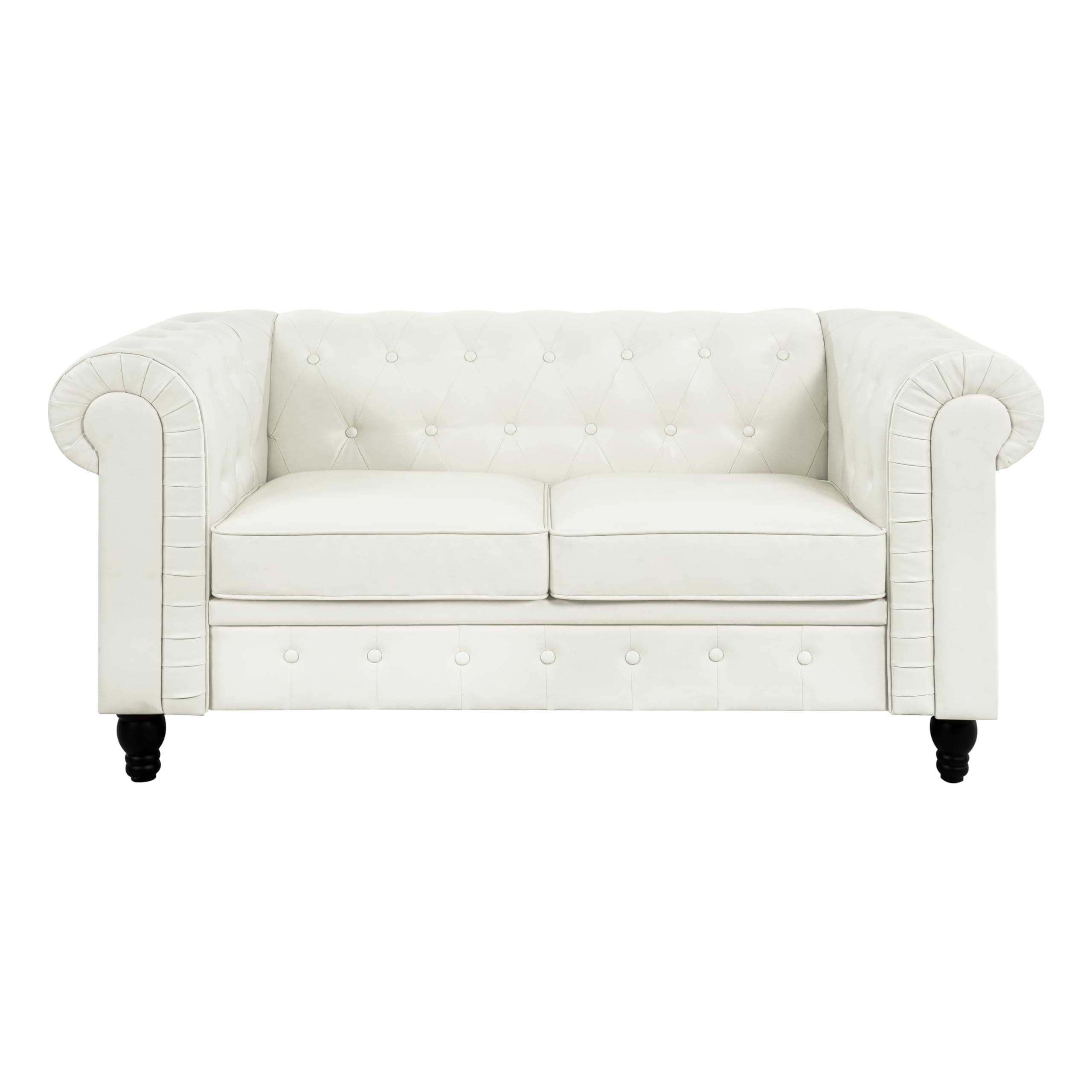 Naomi Home Emery Mini Sofa Sleeper Loveseat, Off White