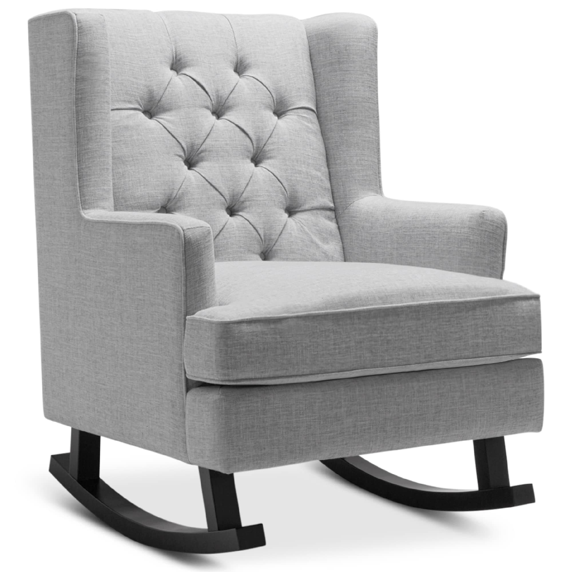 Best Choice Products Gray Tufted Velvet Wingback Rocking Chair for Living Room & Nursery