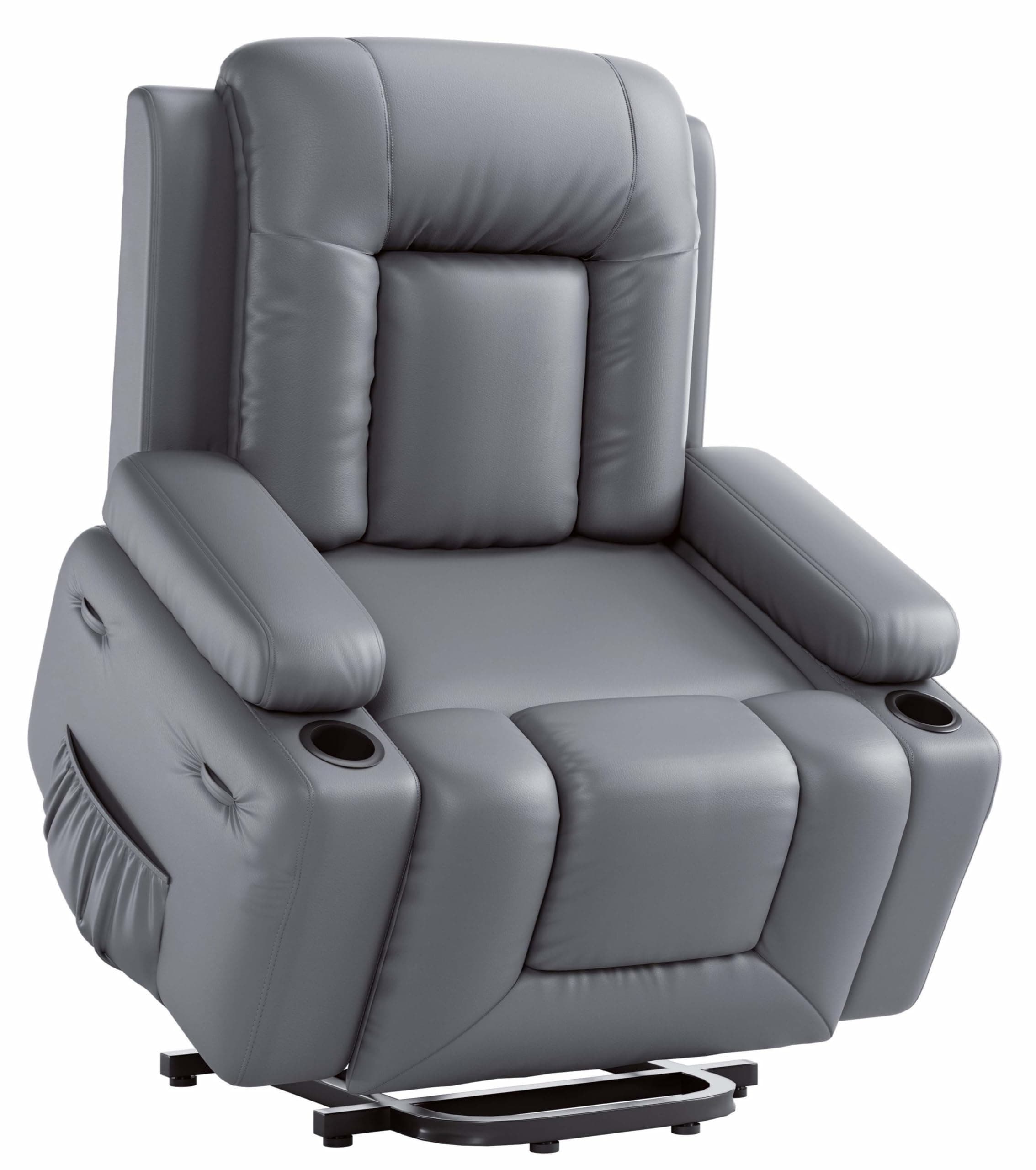Elderly Electric Lift Recliner with Heat & Massage, Wide Seat, Faux PU Leather