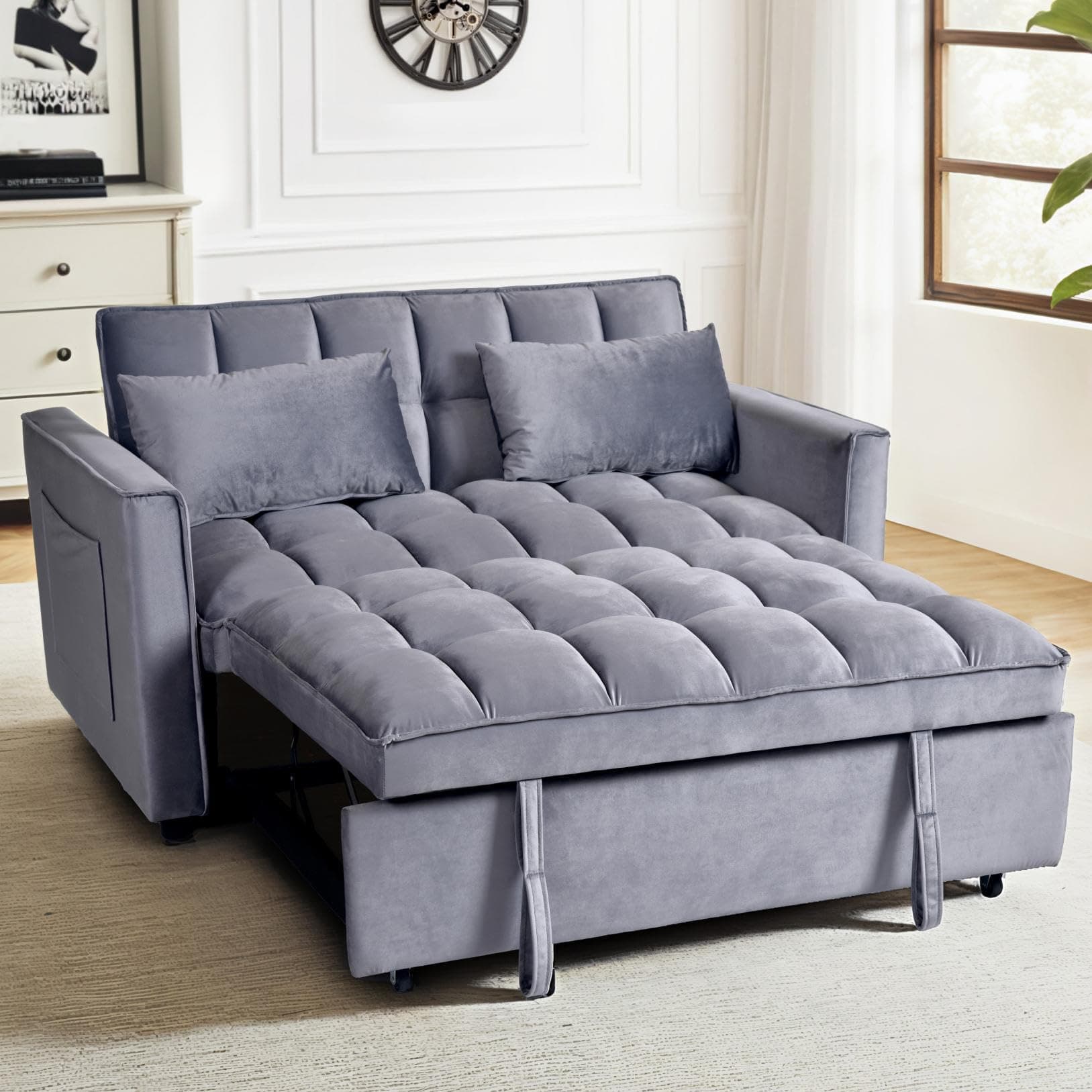 FLEXISPOT XCT4 3-in-1 Convertible Sofa Bed, Gray