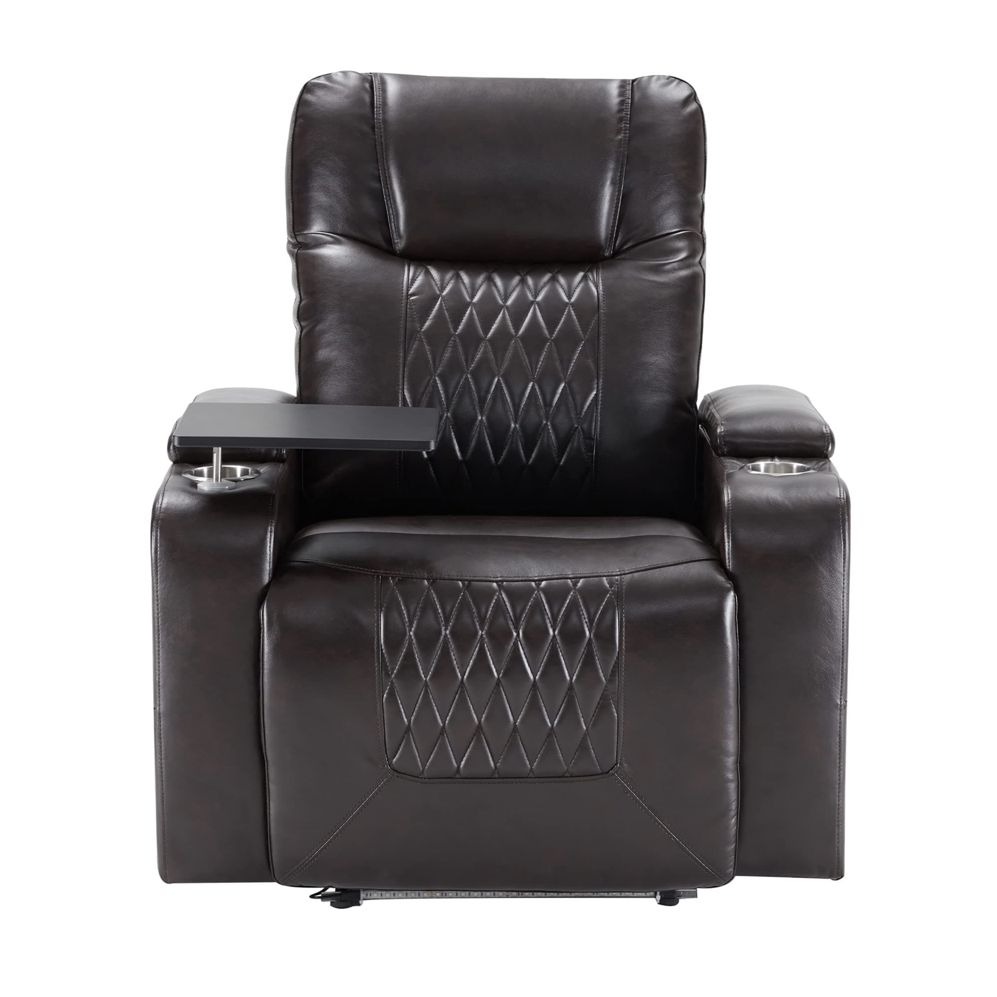 Black Power Motion Recliner with USB Charging Port and Hidden Arm Storage
| 2 Convenient Cup Holders Black Power Motion Recliner 360° Swivel Tray Table
| Black Power Motion Recliner 360° Swivel Tray Table with USB Charging Port