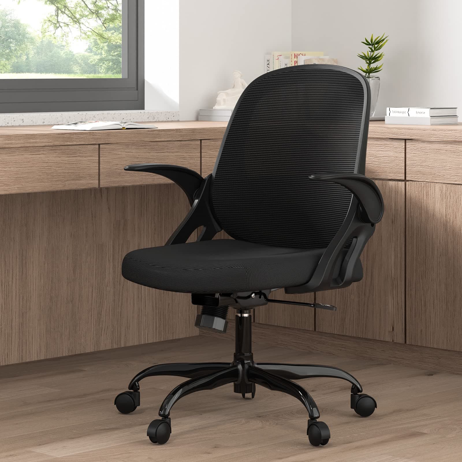 Ergonomic Breathable Mesh Home Office Desk Chair with Lumbar Support and Wheels